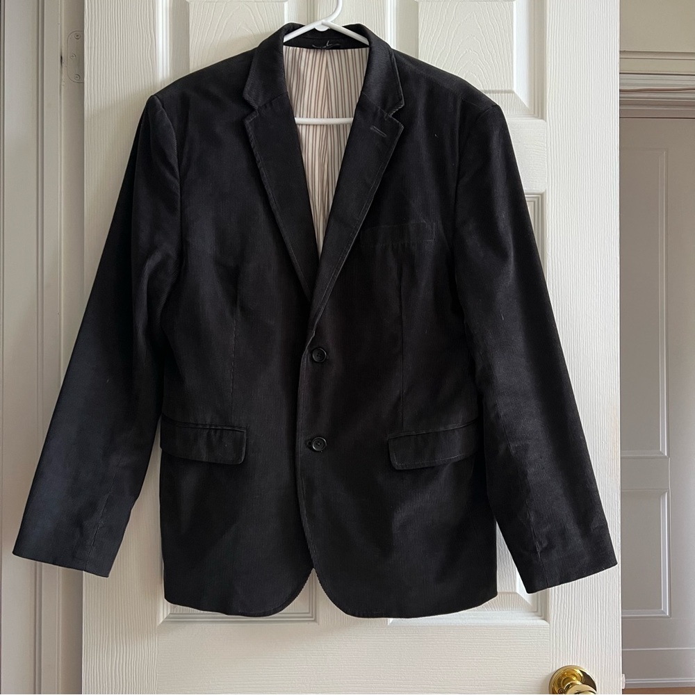 Charcoal Grey Corduroy Mens Blazer by Banana Republic